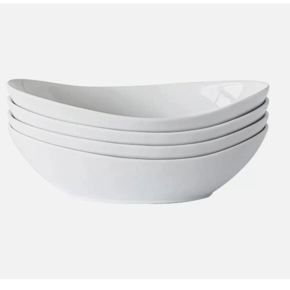 NEW! Over & Back Stoneware Serving Bowls in White 4 Piece - Picture 2 of 7